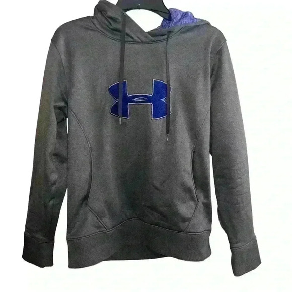Under Armour STORM Mens Hoodie Sweater Pull Over Gray Medium ColdGear - Picture 1 of 5